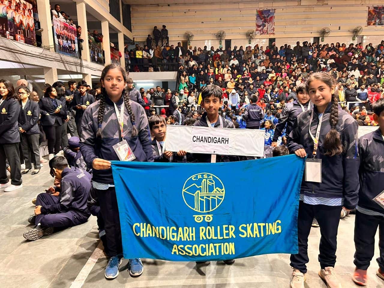 Young Chandigarh skaters at the nationals