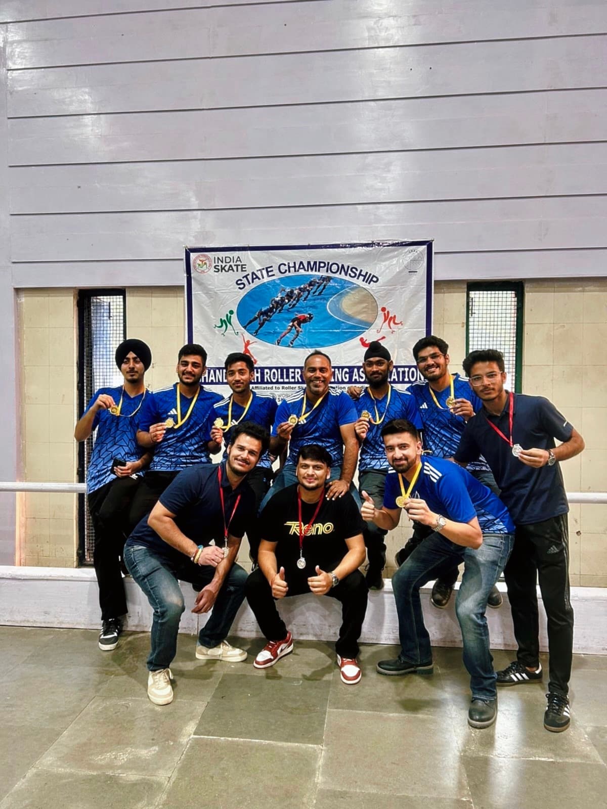 The Chandigarh squad with medals at the State Championship